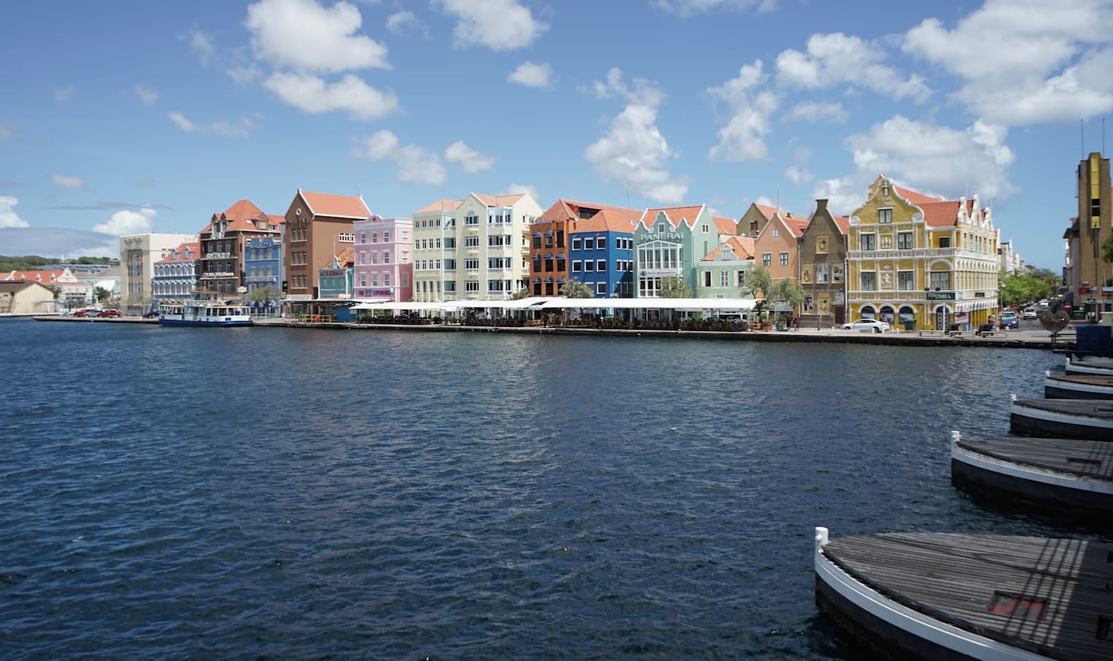 the painted waterfront of Willemstad