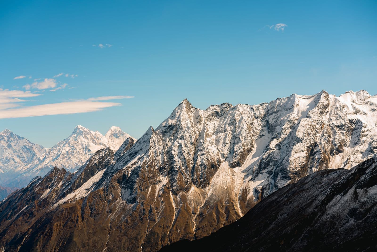 the Himalayas at dawn