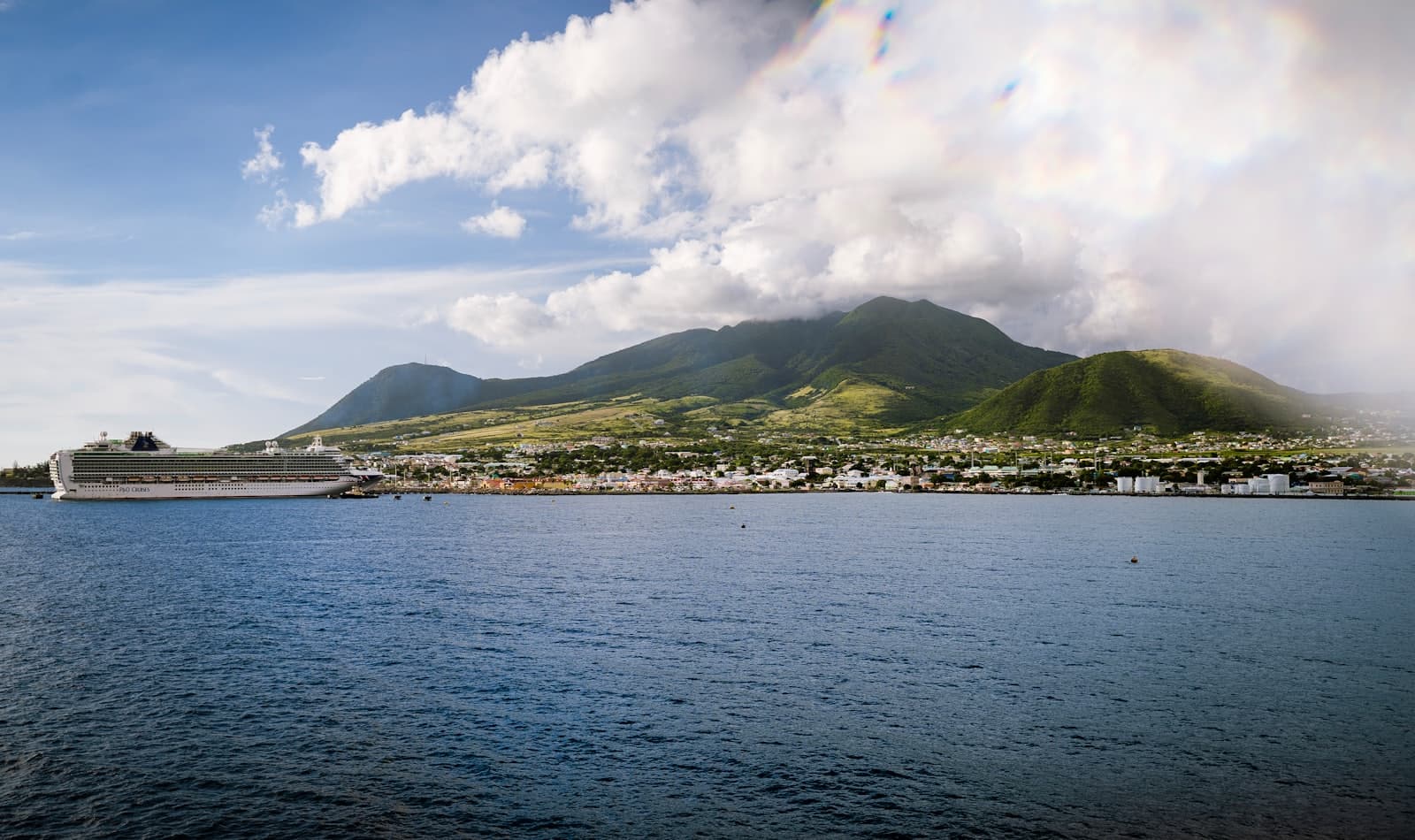 the peak of Nevis from the strait