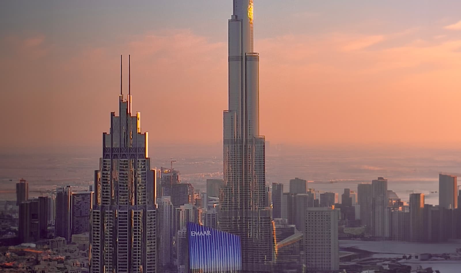 Dubai's skyline at dusk